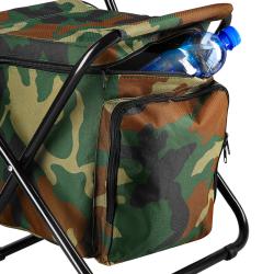 NILS CAMP Skladacia stolička s úložným priestorom NC3012 maskáčová