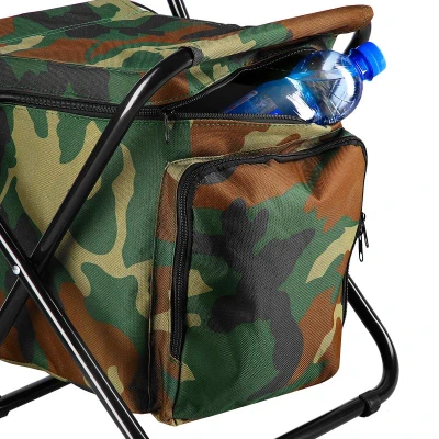 NILS CAMP Skládací židle s úložným prostorem NC3012 maskáčová