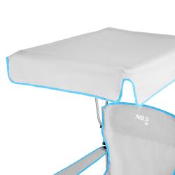 NILS CAMP Skladacia stolička so strieškou NC3087 sivá