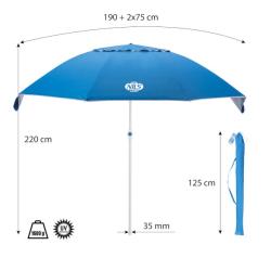 Nils Slunečník Camp NC7822 XL 190 cm modrý