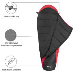 NILS Spací pytel NC2012, černý/červený
