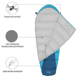 Nils NC2012 sivý/modrý spacák