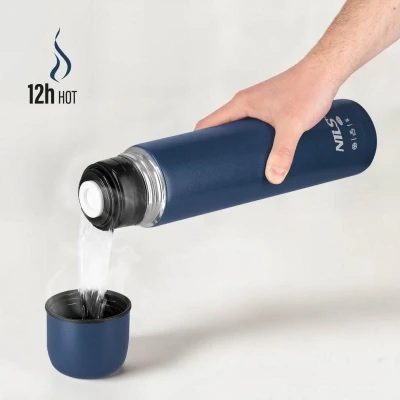 Nils Termoska Camp NC3804 modrá 1000 ml - mírně promáčklé dno (VÝPRODEJ)