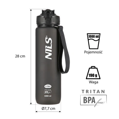 Nils Tritanová láhev na pití Camp NCD68 1000 ml černá