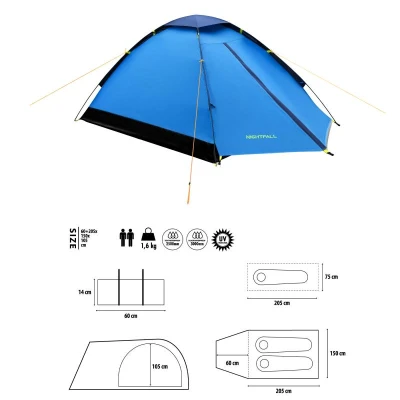 Nils Turistický stan Camp NC6033 Nightfall modrý/světle šedý
