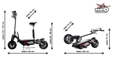 Nitro Scooters XE1200 v2 – 20ah elektro koloběžka + sedlo, blatník