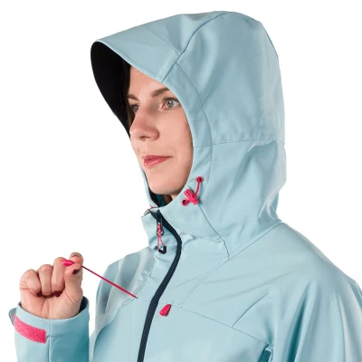 Northfinder DAMARIS-368skyblue dámská turistická softshellová bunda s kapucí