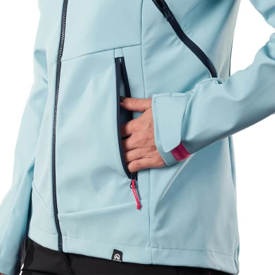 Northfinder DAMARIS-368skyblue dámská turistická softshellová bunda s kapucí