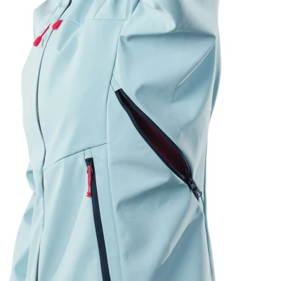 Northfinder DAMARIS-368skyblue dámská turistická softshellová bunda s kapucí