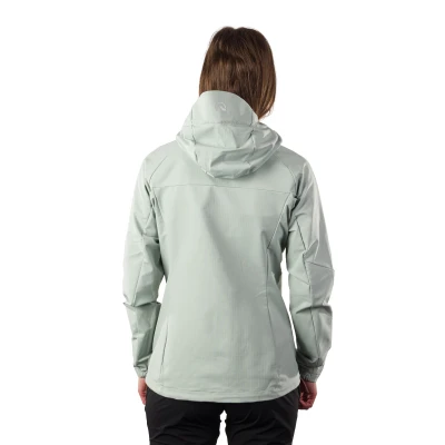 Northfinder DESTINEY-333lightgreen dámská turistická softshellová bunda s kapucí