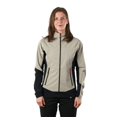Northfinder JAYLYN-263greengrey dámská turistická softshellová bunda s kapucí