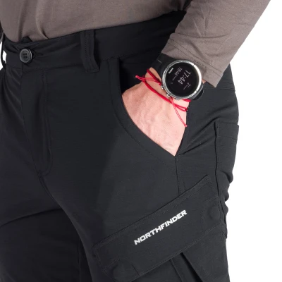 Northfinder KUBA-270blackblack pánské turistické zateplené kalhoty