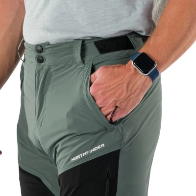 Northfinder SILVESTRE-680greengreyblack pánské turistické kalhoty