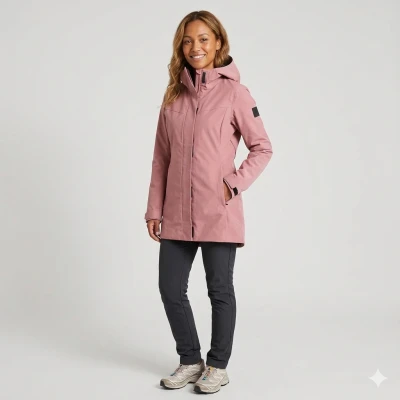 Northfinder YULIANA-537oldrose dámská turistická softshellová bunda s kapucí