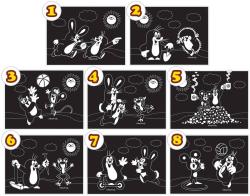 Notes vyškrabovací obrázky Krtek (Krteček) 8 listů set se škrabacím perem