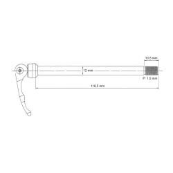 Novatec 118,5/12MM, Závit M12x1,5mm osa pevná přední 12x100