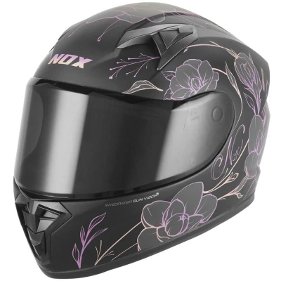 NOX N731 Spring matná černo-růžová dětská integrální helma na motorku