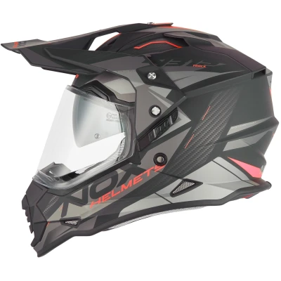 NOX N312 Track matná černo-červená enduro helma na motorku
