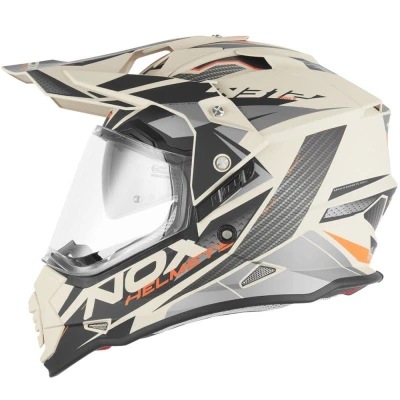 NOX N312 Track matná pískovo-oranžová enduro helma na motorku