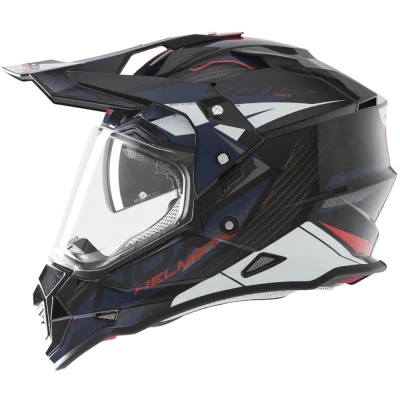NOX N312 Track modro-červená enduro helma na motorku