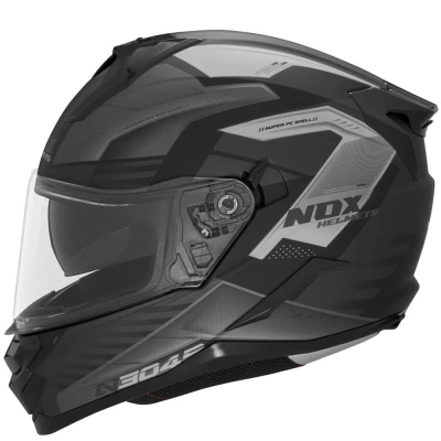 NOX N304S CARVER matná černo-titanová XS integrální helma na motorku