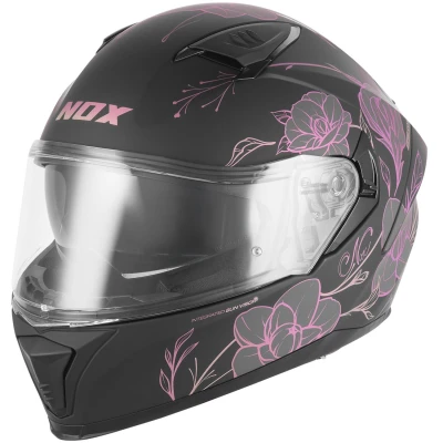 NOX N402 Spring matná černo-růžová integrální helma na motorku