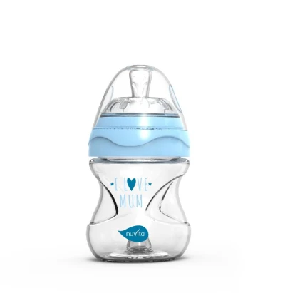 Nuvita Lahvička 140 ml Glass/Blue GB