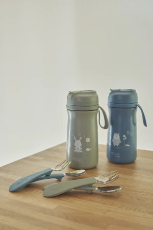 Nuvita Set lžička a vidlička Powder Blue