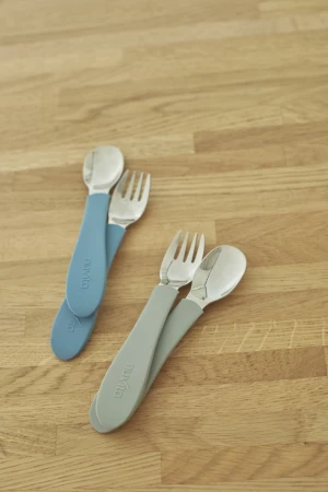 Nuvita Set lžička a vidlička Sage Green