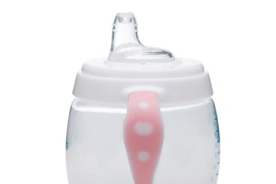 Nuvita Set termotalířku se silikonovou lžičkou a hrnečkem Pastel pink