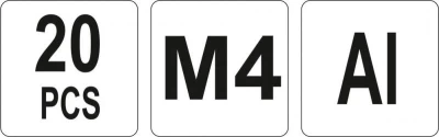 Yato Nýtovací matice hliníková M4, 20ks