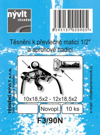 Nývlt Těsnění převl matice 1/2[34] 18x12x2mm F3/90N (10ks)