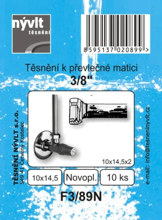 Nývlt Těsnění převl matice 3/8[34] 15x8x2mm F3/89N (10ks)