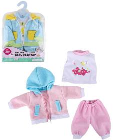 Oblečení pro panenku miminko 30cm obleček trojdílný 2 druhy Oblečení pro panenku miminko 30cm obleček trojdílný 2 druhy