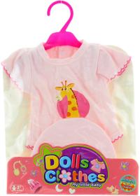 Oblečení pro panenku miminko 36-46cm žirafa body s čepičkou