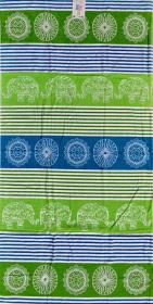 Oboustranná plážová osuška Lovely Home Elephant Mosaic Lime