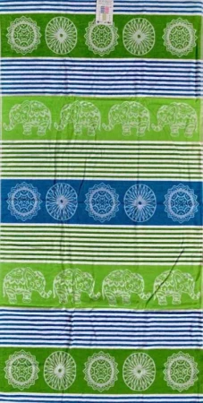 Oboustranná plážová osuška Lovely Home Elephant Mosaic Lime Oboustranná plážová osuška Lovely Home Elephant Mosaic Lime