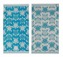 Obojstranný plážový uterák Sunflower Mini Turtle modrá