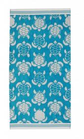 Oboustranná plážová osuška Sunflower Mini Turtle modrá