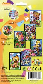 Obrázek nalepovací třpytivý 10x15cm samolepková mozaika zvířátka 6 druhů