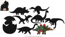 Obrázek škrabací duhový výřez dinosauři set 9ks s nástrojem Obrázek škrabací duhový výřez dinosauři set 9ks s nástrojem