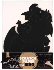 Obrázek škrabací duhový výřez dinosauři set 9ks s nástrojem