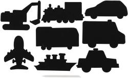 Obrázek škrabací duhový výřez dopravní prostředky set 8ks s nástrojem