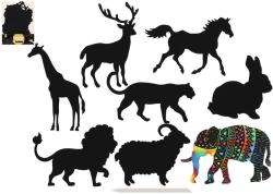 Obrázek škrabací duhový výřez zvířata set 8ks s nástrojem Obrázek škrabací duhový výřez zvířata set 8ks s nástrojem