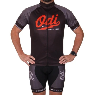 Odi Race Men černo-šedý pánský cyklodres s krátkým rukávem