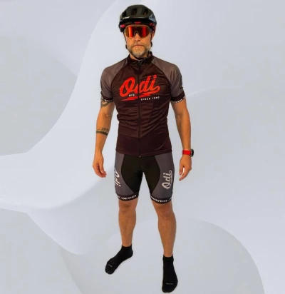 Odi Race Men elastické černo-šedé pánské cyklokalhoty se šlemi