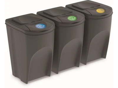 Prosperplast Odpadkový koš SORTIBOX 3 x 35 l šedý Prosperplast Odpadkový koš SORTIBOX 3 x 35 l šedý