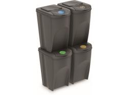 Prosperplast Odpadkový koš SORTIBOX 4 x 35 l šedý Prosperplast Odpadkový koš SORTIBOX 4 x 35 l šedý