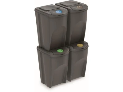 Prosperplast Odpadkový koš SORTIBOX 4 x 35 l šedý Prosperplast Odpadkový koš SORTIBOX 4 x 35 l šedý