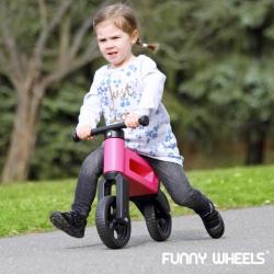 Odrážedlo Funny Wheels 2v1 dětské odstrkovadlo tříkolka / 2 kola ČERVENÉ plast